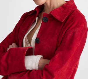 Veste tissée à simple boutonnage, coupe ample, imperméable et coupe-vent, en daim avec doublure en coton, pour l'automne - Product Image 3
