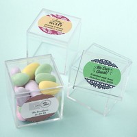 Boîtes en acrylique avec couvercles Boîte cadeau transparente en plastique avec petits cubes carrés pour bonbons