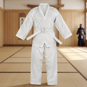Uniformes de Taekwondo WTF Modelo Harn Unisex con Cuello en V, Elásticos, Personalizables, Ropa Deportiva de Algodón y Poliéster para Artes Marciales, Venta al Por Mayor - Product Image 3