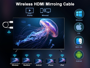 Adaptateur d'affichage HDMI sans fil, prend en charge Airplay <span class=keywords><strong>Miracast</strong></span>, extension de la duplication d'écran, diffusion de vidéo et d'audio vers TV, moniteur, projecteur - Product Image 2
