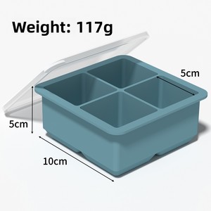 Moule à glaçons carré en silicone grand format, durable, avec logo personnalisé, pour la vente en gros - Product Image 1