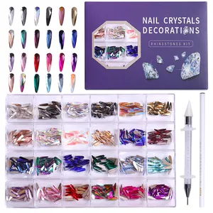 Flatback Water Drop Rhinestones Nail Art Rhinestones AB Crystals Glass Stones 3D Nail Jewelry Accessories for Nail Clothes Shoes