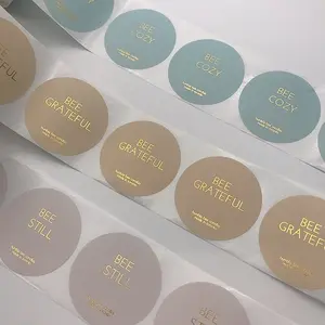 Customized sticker Custom printed transparent logo Waterproof transparent gold foil cosmetic jar round sticker label