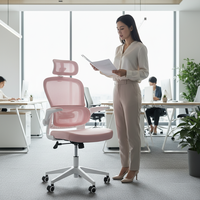 Chaise de bureau ergonomique contemporaine 2026 avec dossier en maille et tissu, accoudoirs réglables pour le bureau à domicile