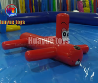 Bâche en PVC écologique HUAYUE équipement de parc aquatique gonflable personnalisé rotation de l'eau jouet gonflable cheval rouge