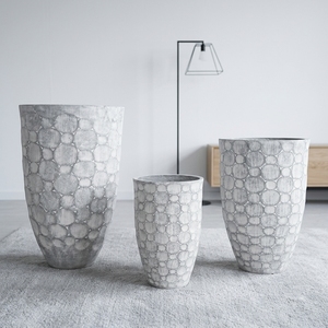 Grand pot de fleurs moderne, écologique, léger et durable, <span class=keywords><strong>pour</strong></span> usage intérieur/extérieur, options de pose au sol ou suspendu, en fibre de verre et argile, <span class=keywords><strong>pour</strong></span> jardinage manuel - Product Image 1