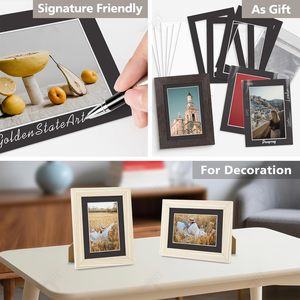 Paquete <span class=keywords><strong>de</strong></span> 100 Paspartús Negros <span class=keywords><strong>de</strong></span> Papel <span class=keywords><strong>de</strong></span> 5x7 con Núcleo Blanco y Corte Biselado para Fotos <span class=keywords><strong>de</strong></span> 4x6, Incluye Respaldo y Bolsas - Product Image 6