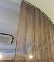 Rideau en maille métallique architecturale à boucles en spirale emboîtables de qualité supérieure, tissé, multi-tonalités, décoratif, pour écran de séparation à chaîne, découpable