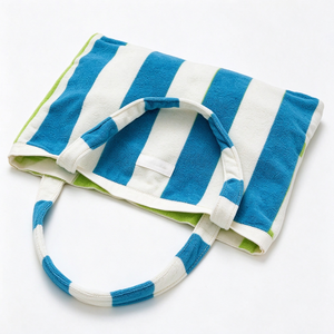 Colorful Solid Color <b>Towelling</b> Tote Bags Custom Soft Shoulder Lady <b>Beach</b> Bags for <b>Women</b> Embroidery Open Spring Cotton Fabric - Product Image 4