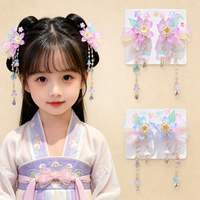 Jepit Rambut Plastik Gaya Cina, Jepit Rambut Mutiara Rumbai Manis untuk Anak Perempuan, Jepit Rambut Model Duckbill, Aksesoris Rambut Gaya Putri Kuno Hanfu