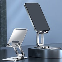 GSCASE Matériaux de haute qualité Supports de téléphone portable en aluminium Pliable Rotation à 360 degrés Support de téléphone et de tablette pour bureau