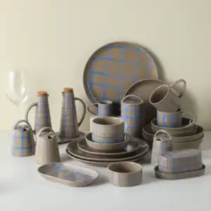 Novel Hot Sale Unique Handle Nordic Rustic Stoneware Tea Cup Sets Handmade Drinkware Milk Coffee Ceramic Mug