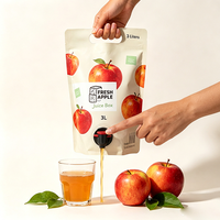 Staande spuitzak met dop voor fruit-sapverpakkingen, spuitzak voor vloeibare dranken, Doypack met spuitmond, op maat gemaakte flexibele zak