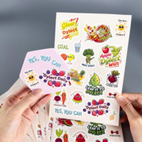 Cartoon Fruit Groente Gezonde Motiverende Sticker Sheet Die-Cut Decal Sap Drankje Schattig Waterdicht A5 Kiss Cut Stickers