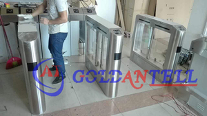 Acero inoxidable entra torniquete bidireccional oscilación mecánica puerta automática al aire libre torniquete RFID tarjeta de control de acceso - Product Image 2