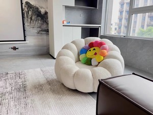 Pumpkin Couch Sofa Bedroom Balcony Italian Swivel Single Sofa Beanbag Recliner Lounge Velvet Sofa