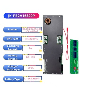 Système de gestion de batterie (BMS) JKBMS 16S 200A pour batteries lithium-ion 48V avec prise en charge parallèle RS485 CAN BT PCBA JK-PB2A16S20P (8S~) - Product Image 4