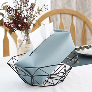 Couverture de mouchoirs en <span class=keywords><strong>cuir</strong></span> PU nordique boîte de <span class=keywords><strong>mouchoir</strong></span> pliante porte-serviettes salon cuisine boîte à mouchoirs de bureau - Product Image 3