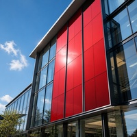 Panneau solaire en verre BIPV rouge WTEM Chine 140W, verre photovoltaïque à film mince au tellurure de cadmium, façade mur-rideau architectural IPX8