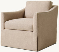 Fauteuil pivotant moderne à accoudoirs inclinables, avec revêtement, structure en bois massif, système de fixation par mortaise et tenon, coussin en mousse haute résilience