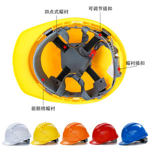 Casco de Seguridad Transpirable de Tres Varillas, Protección para la Cabeza en Obras de Construcción, Ajuste con Hebilla y Perilla, Estándar Nacional - Product Image 3