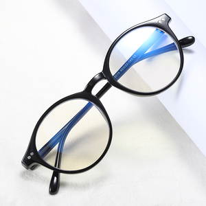 Rétro tr90 femmes hommes adultes oem cadre rond clair prescription uv lunettes de jeu lumière bleue oculos luz azul - Product Image 2