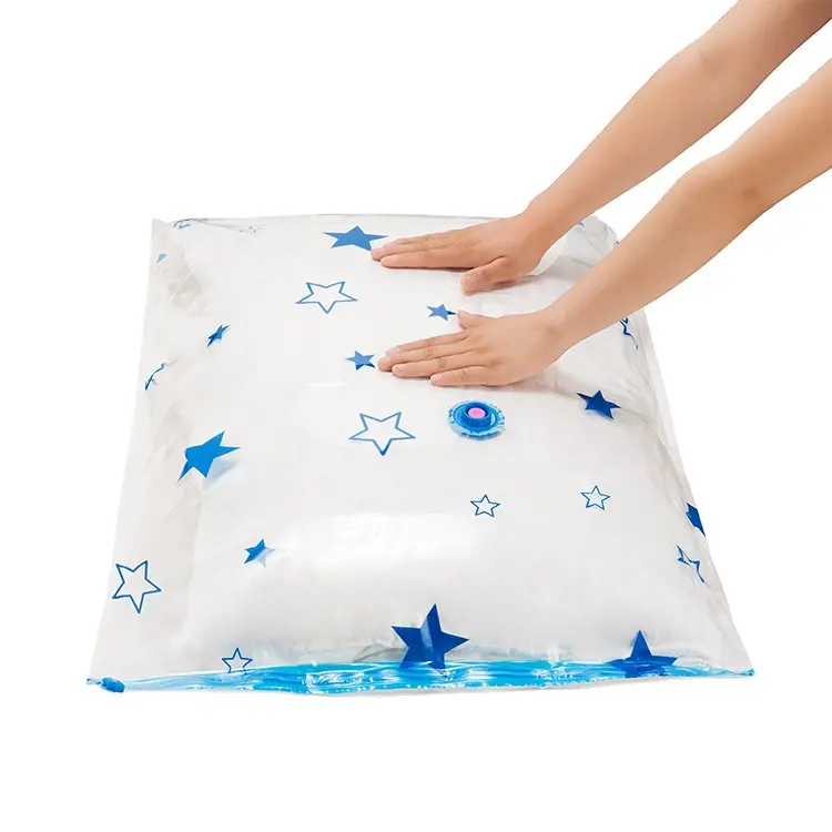 Clear Custom Printed Clothes Storage Vacuum Packing Bag