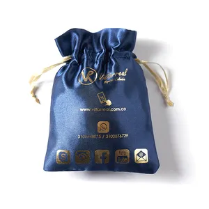 Custom Zijde Satijn Koord Printing Gift Satin Bag Sieraden Pouch Tas Met Logo