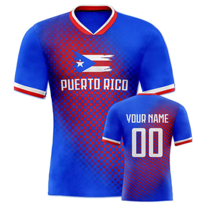 Camiseta de Fútbol Personalizada de Puerto Rico Sublimada para Fanáticos, Número Personalizado, Uniforme de Fútbol de Secado Rápido, Kit de Fútbol por Sublimación - Product Image 2