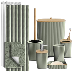 Set di Spazzole per WC in Plastica, Porta Lozione in Stile Nordico, Set da <span class=keywords><strong>Bagno</strong></span> per Hotel, Accessori <span class=keywords><strong>Bagno</strong></span> di Lusso, Set da 10 Pezzi - Product Image 1
