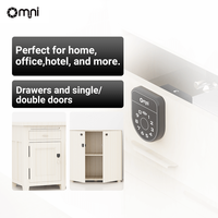 Serrure Intelligente Numérique en Bois pour Armoire, avec Déverrouillage par Empreinte Digitale, NFC Sans Fil, Alimentation par Batterie, Sécurité Bébé, pour Porte Coulissante et Chevet