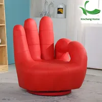 다섯 손가락 모양의 산 모양 게으름뱅이 소파, 창의적인 손바닥 모양 PU 스폰지 벨벳 커버, 침실 발코니 레저용 회전 및 탈부착 가능