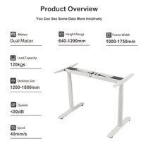 Bureau de travail électrique ergonomique à forme ronde 2DF3 avec cadre à double moteur et plateau magnétique pour câbles