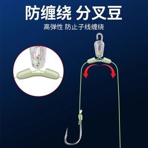Quick-release Ultra-short Leader Double Hook 8cm Anti-tangling Carp Fishing Hook Barbed Bottom Fishing Meizhou Method - Product Image 5