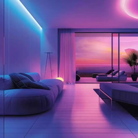 Lumière LED colorée à effet de poursuite, lumière à flux avec lumière arc-en-ciel RVB, lanterne à effet de course, barre LED d'ambiance, lumière à flux extérieure avec barre