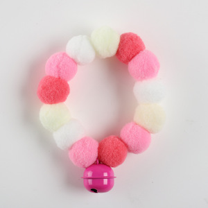 Bola de felpa decorativa, collar para cachorros, Bola de pompón de felpa de color macarrón, cuello bonito para mascotas, Collar para perros y gatos, elástico - Product Image 4