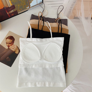 Gilet con imbracatura in tinta unita alla moda EasyCore con cuscinetto fisso da ragazza in stile coreano può indossare da esterno canottiere reggiseno - Product Image 5