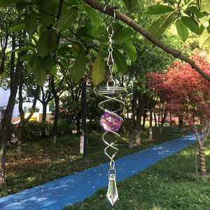 Campana de viento giratoria con cola en espiral, colgante de bola de cristal de 4,5 pulgadas, adorno decorativo colgante para decoración del hogar y jardín - Product Image 2