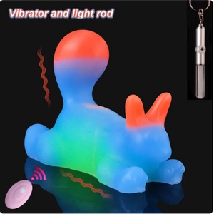 Amazon Hot Sale Vibrador de silicona con forma de gato azul, juguete sexual para adultos, lindo llavero con grandes colas, estimulador vaginal y anal, masajeador. - Product Image 2