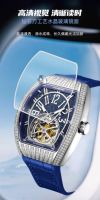 Montre mécanique automatique HANBORO pour homme, squelette lumineux ajouré, boîtier en acier inoxydable, résistance à l'eau 5 ATM