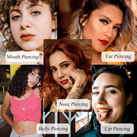 Hadiyah Beauty New Pinzette Abgerundete geschlitzte Einweg-Septum für Lippen Nabel Zunge Bauch Ohr Nase Werkzeuge Einweg-Piercing-Klemme