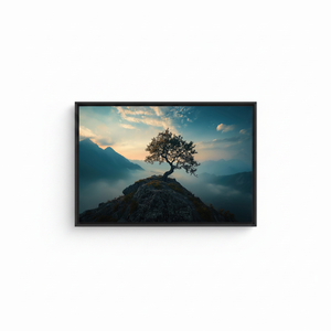 Printed Canvas Artwork: Modern Abstract Tree Hill Decor,<b>BLACK</b> <b>FRAMED</b> CANVAS - Product Image 2