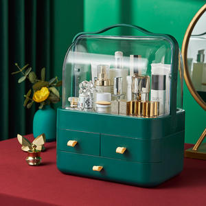 Boîte de rangement en plastique pour cosmétiques, style célébrité <span class=keywords><strong>internet</strong></span>, pour dortoir et bureau – Organisateur de soins de la peau anti-poussière au design moderne et épuré - Product Image 1
