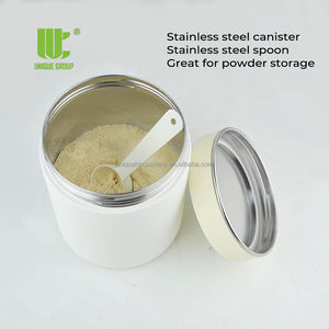 Botella Mezcladora 100% de Acero Inoxidable y Contenedor de Almacenamiento de Polvo con Cuchara Medidora de Metal para Marcas de Fitness - Product Image 6