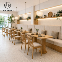 Meubles de restaurant Ron Group, chaise en bois massif, siège haut en tissu, banquette moderne de luxe, table rectangulaire en bois pour café