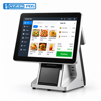 AIO 15.6 "moniteurs I5 Windows 10 système de point de vente 8GB 256GB caisse enregistreuse POS moniteur à écran tactile avec imprimante thermique pour kiosque