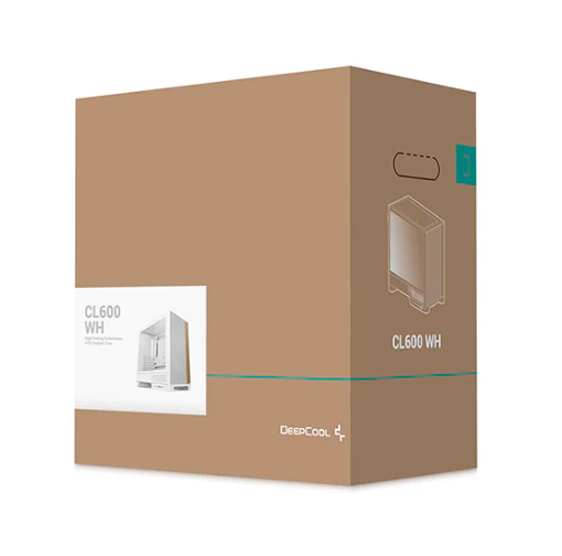 New Stock DeepCool CL600 WH Mid-tower ATX Case with 2 Pre-installed Reverse ARGB Fans Support MATX/ATX Motherboard for Desktop