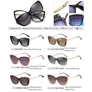 Occhiali da Sole Polarizzati TR90 con Lenti Ottiche, Forma Cat-Eye, Clip Magnetica per Lettura, Spedizione Diretta - Product Image 2