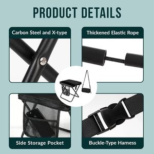 Tabouret pliable - Chaise pliante avec pochette <span class=keywords><strong>de</strong></span> rangement, sac convertible pour un transport mains libres - Product Image 4