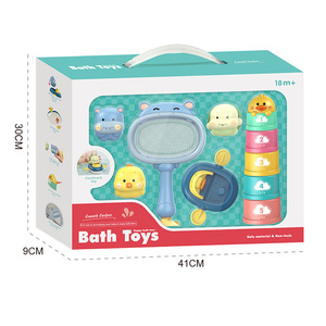 Jouet de bain hippopotame à succès en <span class=keywords><strong>ligne</strong></span>, bateau en plastique ABS à manivelle <span class=keywords><strong>pour</strong></span> jouer dans l'eau, empilable, musical, cadeau <span class=keywords><strong>pour</strong></span> bébé, enfants - Product Image 4